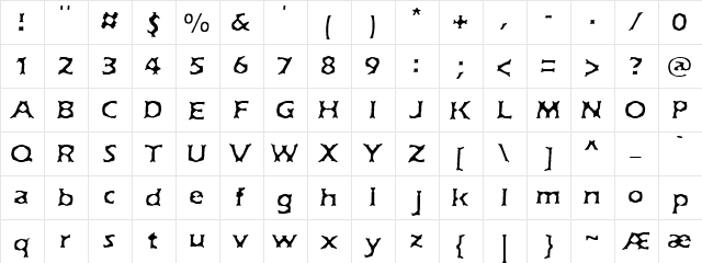 Jekyll (BRK) Regular  glyph index