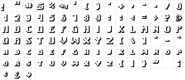 EaseOfUseShadow Medium  glyph index