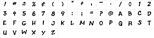 Casket Breath Regular  glyph index