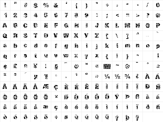 SwissCheese normal  glyph index