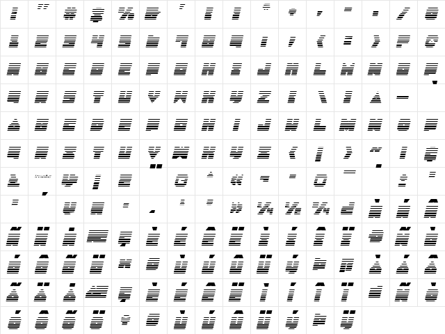Lobo Tommy Gradient Italic Italic  glyph index