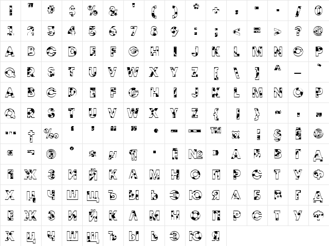 a_AvanteDrp Regular  glyph index