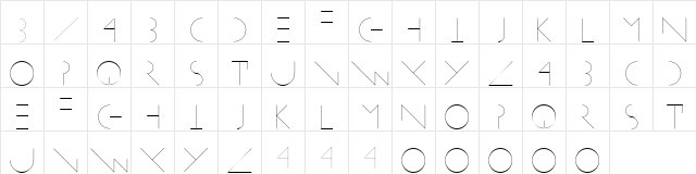 Linearus Regular  glyph index