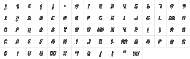 Fgroove Regular  glyph index
