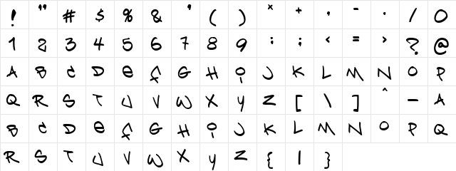 Bring tha noize Regular  glyph index