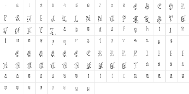 Bandits Shadow  glyph index