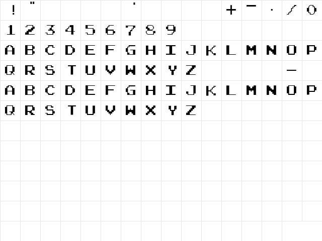 Alphabet_03 Regular  glyph index
