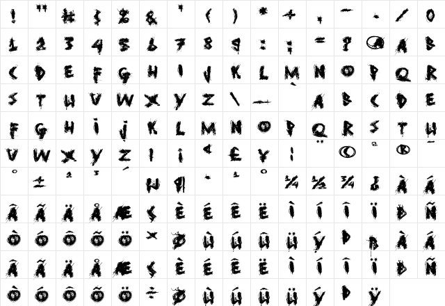 Ghost Reverie Expanded Regular  glyph index