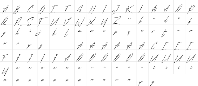 Jillfester Demo Regular  glyph index