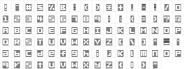 border7alp Regular  glyph index