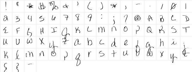 Pea Jamie Regular  glyph index