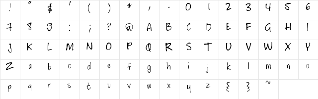 Watertank Regular  glyph index