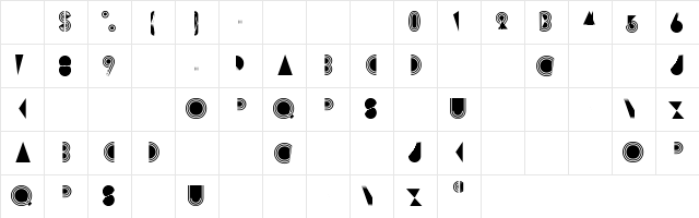 Rimsar Regular  glyph index