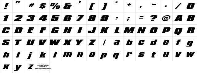 LHF Convecta BASE Regular  glyph index