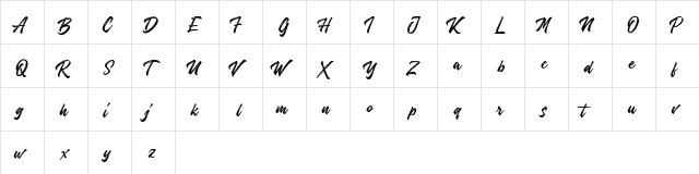 Historea Demo Regular  glyph index