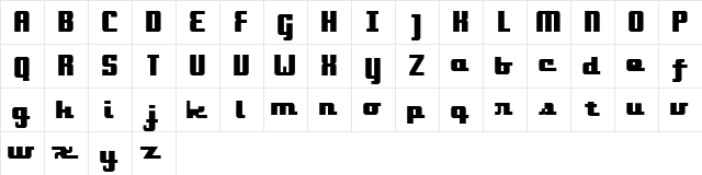 onakite Regular  glyph index