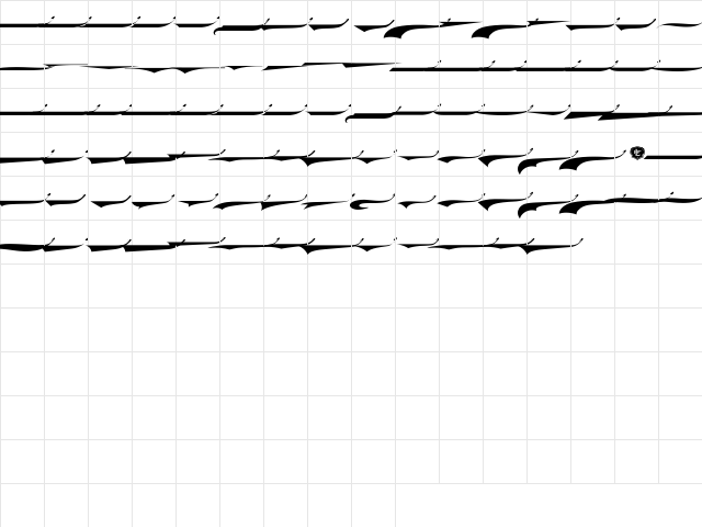 LHFPilsner Swashes Medium  glyph index