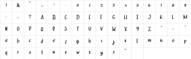 Suri Regular  glyph index