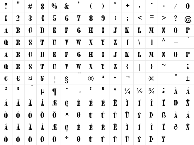 June Normal  glyph index