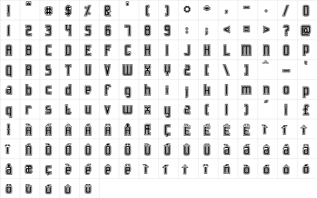 Slidfis kittlande Regular  glyph index