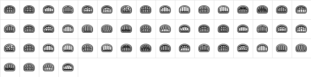 Quinteto Book Regular  glyph index