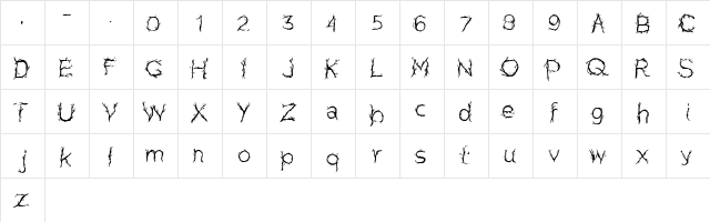 CF Pretty Trees Regular  glyph index