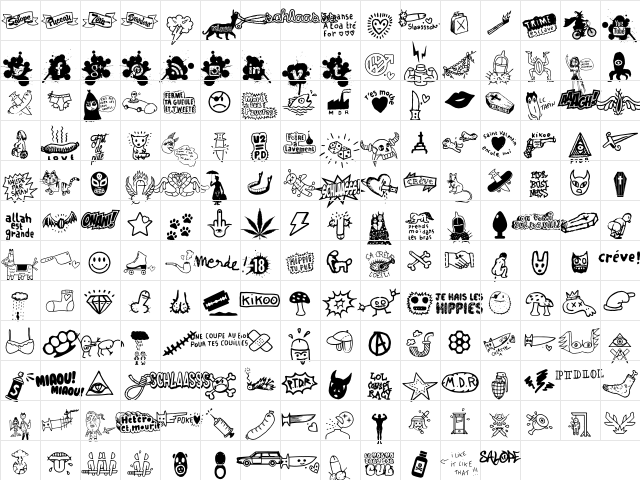 WC Schlaasss normal  glyph index