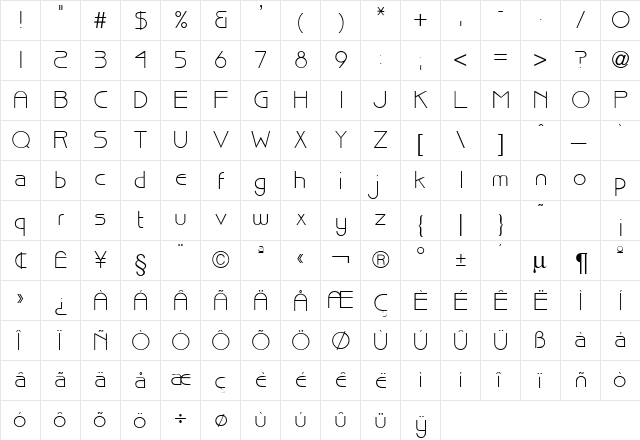 BisonDB Normal  glyph index
