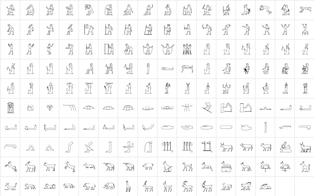 GlyphBasic1 Regular  glyph index