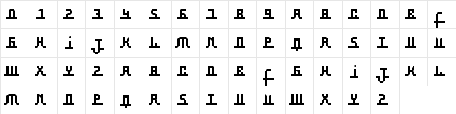 Aufal Regular  glyph index