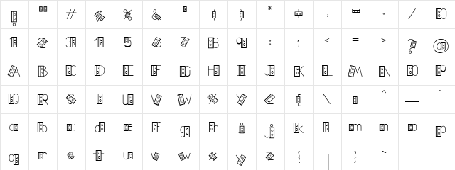 LD VideoTape Regular  glyph index