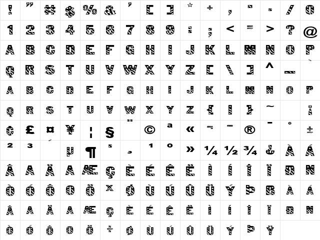 Bunting 1Extended Normal  glyph index