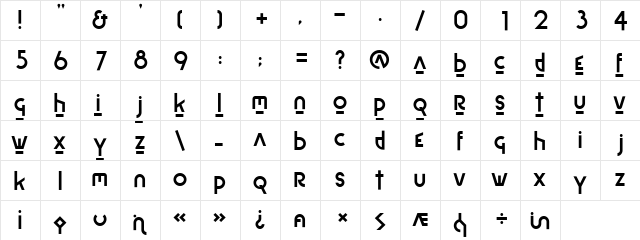 P22Bayer Regular  glyph index