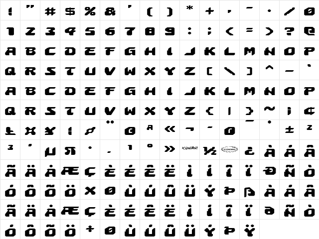 Astropolis Expanded Expanded  glyph index