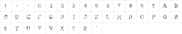 Abusive Pencil Regular  glyph index