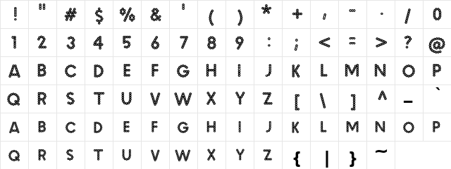 Malache Crunch Regular  glyph index