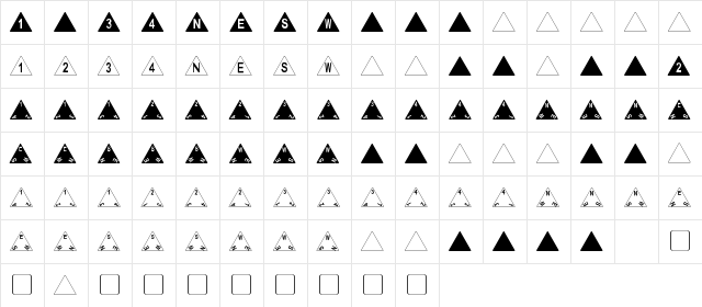 DPoly Four-Sider Regular  glyph index