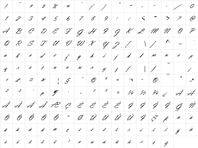 00836 Regular  glyph index