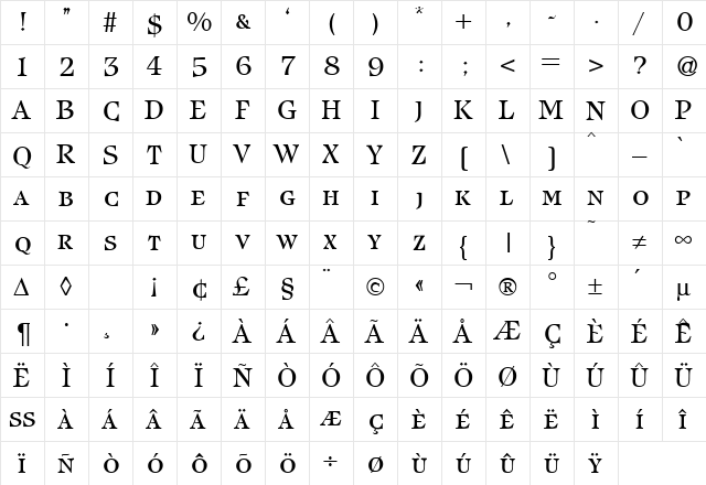 IcebergSmc Regular  glyph index