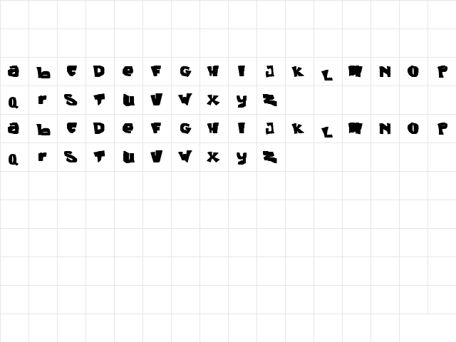 NewUnicodeFont Regular  glyph index