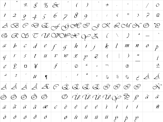 Better Off 2 Regular  glyph index