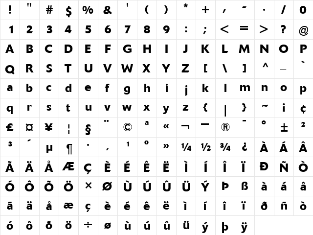 DeltaJaeger-Medium Medium  glyph index