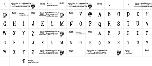 BE Marker Serif_SW  glyph index