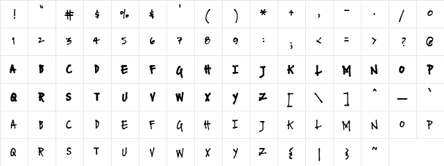 FUSE normal Regular  glyph index