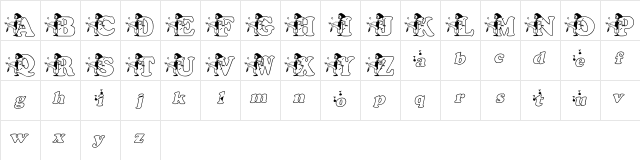 JNKDANCE Regular  glyph index