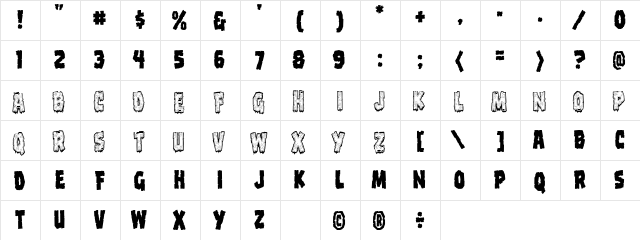 CC Frostbite Medium  glyph index
