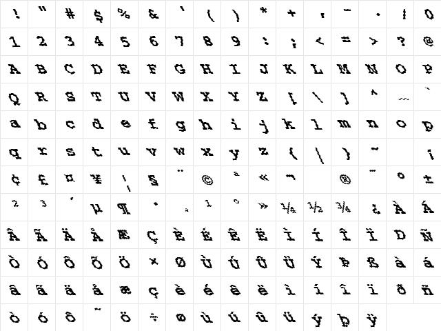 FZ BASIC 54 WAVEY LEFTY Normal  glyph index