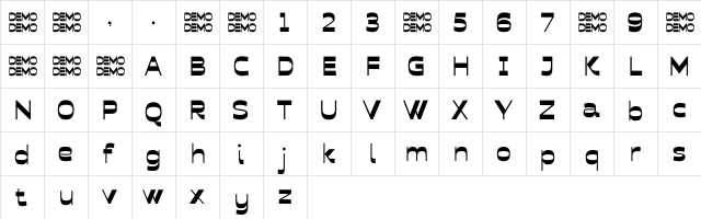 Fergana Demo Bold  glyph index