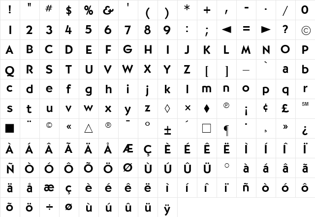 CgBernhardtMd Medium  glyph index