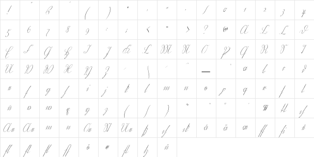 Wiegel Kurrent Regular  glyph index